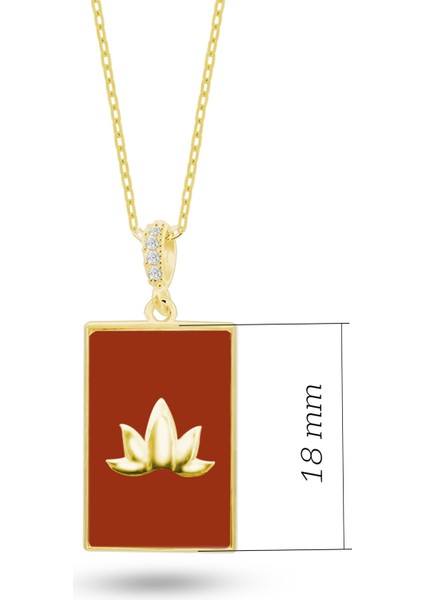 Doğal Akik Taşlı Lotus Çiçeği 925 Ayar Gümüş Kolye Sari Renk fiyatları