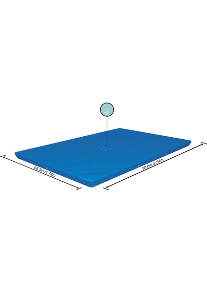 ® 58105 Dikdörtgen Havuz Örtüsü - 2,59 M x 1,70 M Yerüstü Havuzlar Için