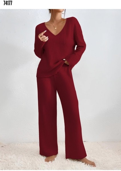 Fitilli Kaşkorse Mevsimlik Kadın Pijama Takımı -Kadın Pijama Takımı Alt Üst