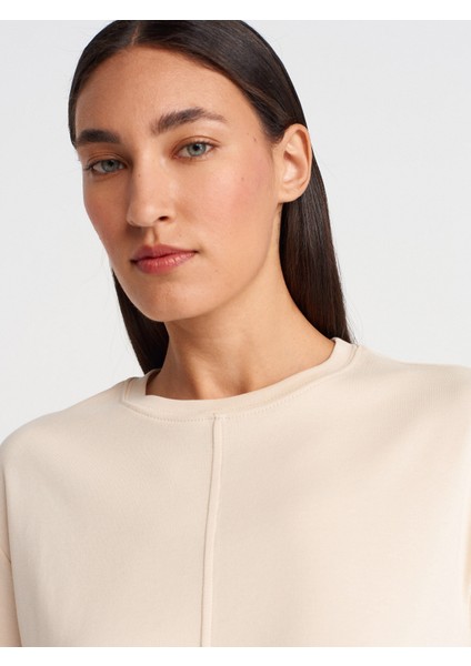 31218 Dikiş Detaylı T-Shirt-Taş fırsatları