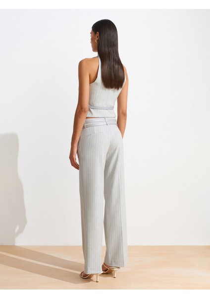 72129 Çift Kemerli Pantolon-Gri fiyatları