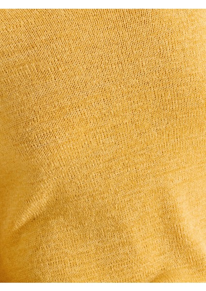 10706 Oval Yaka Yumuşak Dokulu Triko Kazak-Sarı fırsatları