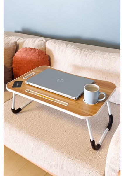 Katlanabilir Yatak Koltuk Üstü Hasta Servis Masası Laptop Bilgisayar Sehpası