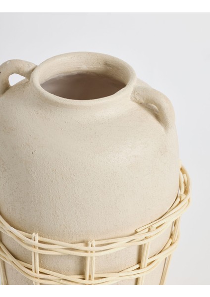 Büyük Doğal Hasır Örgülü Terakota Vazo fırsatları