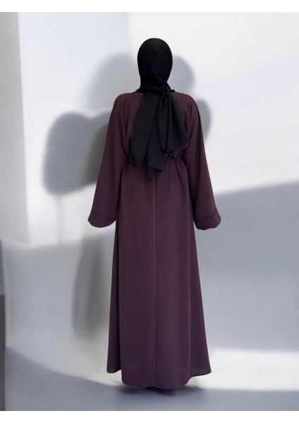 Boncuk Işlemeli Tam Boy Ferace 7894 Bordo fiyatları