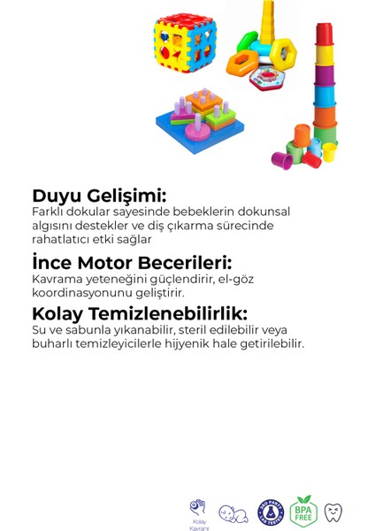 Bebeğimin Ilk Oyuncakları 4'lü Set Eğitici Oyuncak Bultak Halka Puzzle Kule Oyunu