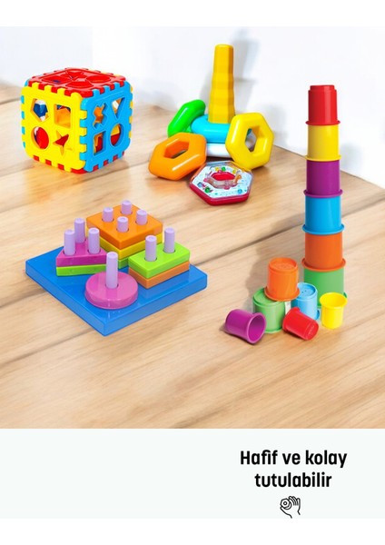 Bebeğimin Ilk Oyuncakları 4'lü Set Eğitici Oyuncak Bultak Halka Puzzle Kule Oyunu