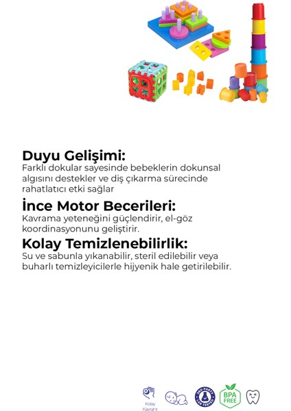 Mega Kule & Bultak Küp & Geometrik Şekiller Eğlence Gelişim Kombinasyonu 3 Lü modelleri