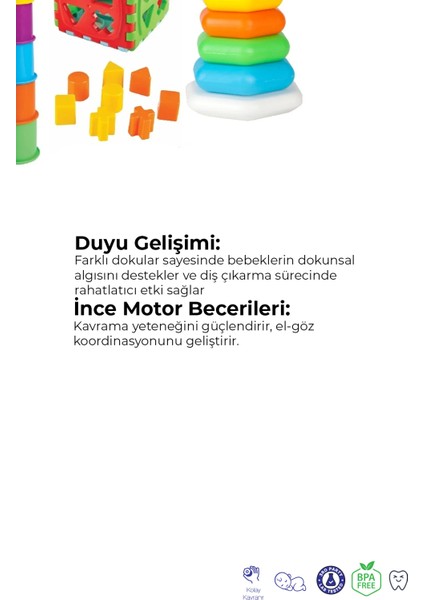 Kiki Bebeğimin Ilk Oyuncakları 3lü Set Bultak-Kule-Altıgen Halkalar fiyatları