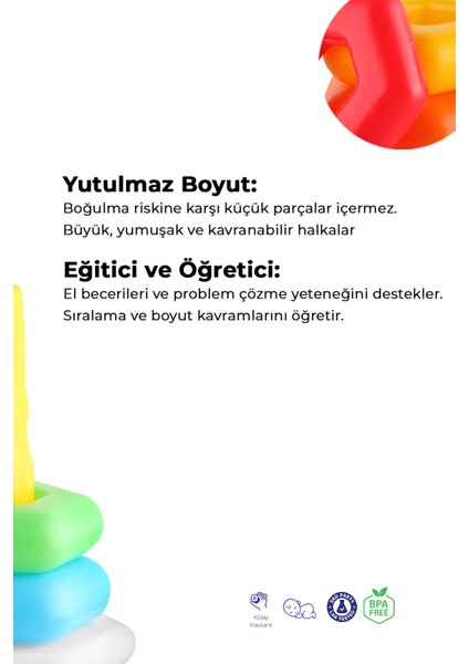 Çıngıraklı Altıgen Halkalar Bebek Oyuncak Eğitici Oyuncak