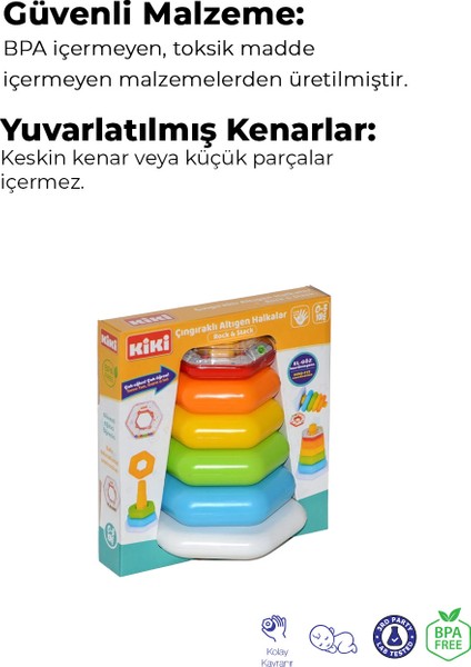 Çıngıraklı Altıgen Halkalar Bebek Oyuncak Eğitici Oyuncak