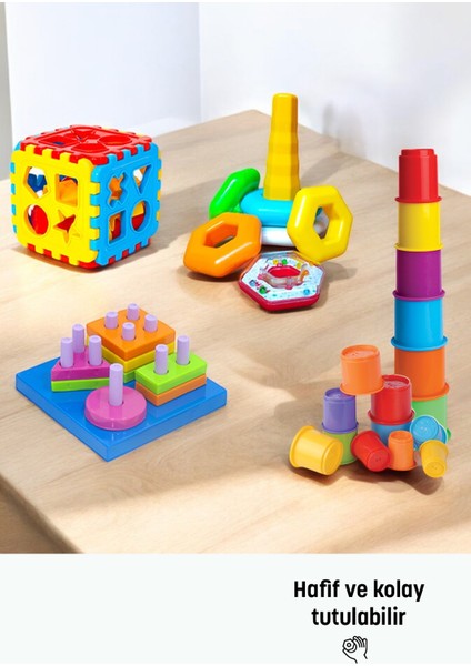 Bebeğimin Ilk Oyuncakları 4'lü Set Eğitici Oyuncak Bultak Halka Puzzle Kule indirimleri