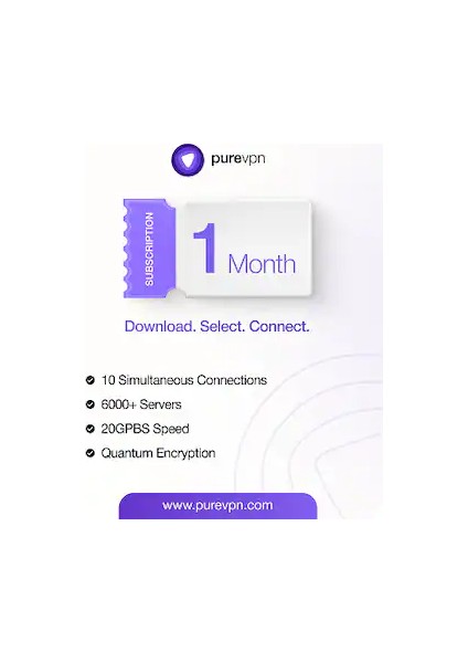 (10 Cihaz, 1 Ay) - PureVPN Anahtarı