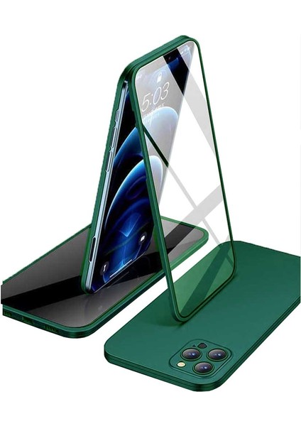 Apple iPhone 13 Pro Max Uyumlu 360 Derece Tam Kaplayan Cam Kapak Kılıf