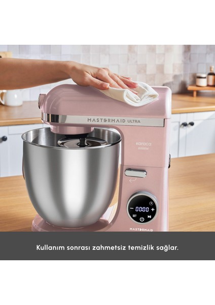 Mastermaid Chef Ultra D2000W Dijital Ekranlı Hamur Yoğurma Makinesi Rosegold 7l modelleri