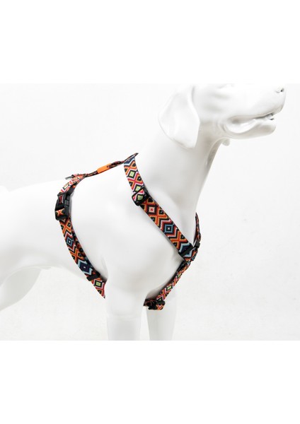 Ethnic H-tipi Göğüs Tasması Ayarlanabilir, Konforlu Ve Dayanıklı Desenli Köpek Tasması