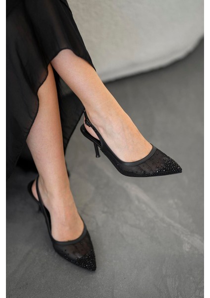 Pet Topuklu File Abiye Ayakkabı Siyah fiyatları