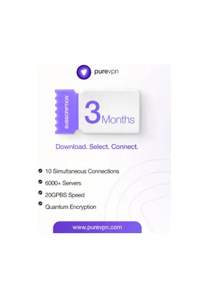 (10 Cihaz, 3 Ay) - PureVPN Anahtarı
