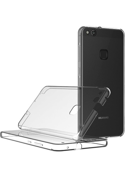 Huawei P10 Lite Uyumlu Ön Arka 360 Tam Koruma Şeffaf Soft Silikon Kılıf