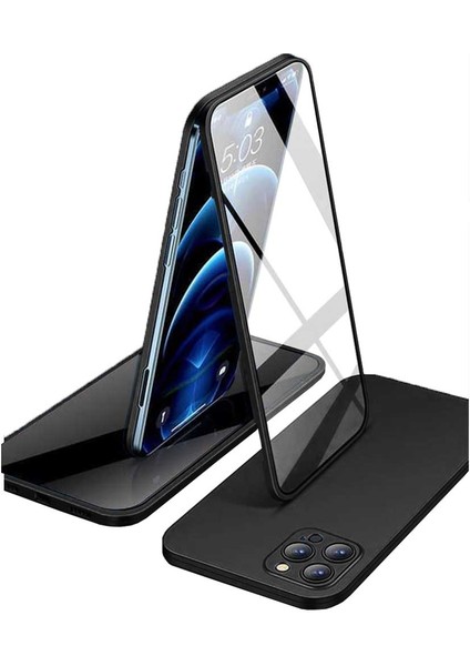 Apple iPhone 13 Pro Uyumlu 360 Derece Tam Kaplayan Cam Kapak Kılıf