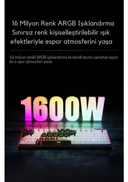 Ajazz Alux 68 He Kablolu-8000hz Manyetik Switch Oyun Klavyesi Alümniyum Gövde Yapısı