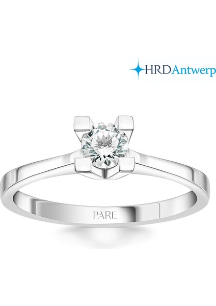D Renk 0,30 Karat Hrd Sertifikalı Tektaş Pırlanta Yüzük - PR00005-H37