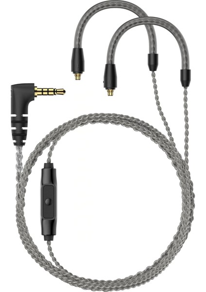Ie 200 / Ie 300/ Ie 600 / Ie 900 Uyumlu 3.5mm Mikrofonlu Mmcx Kulaklık Ses Kablosu