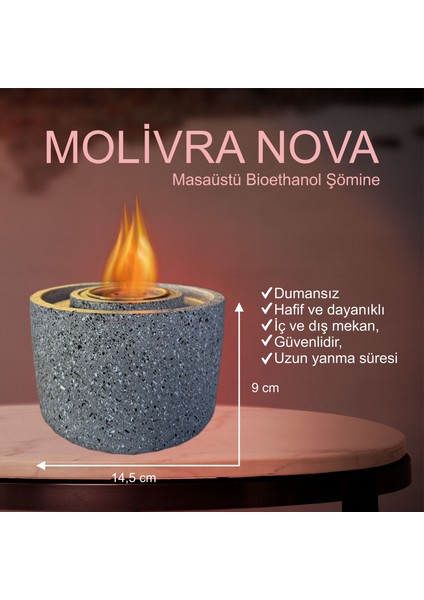 Molivra Nova Bioethanol Bacasız Şömine