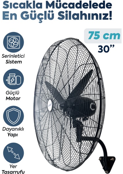 Profesyonel Sanayi Tipi Vantilatör 75 Cm (30 Inç) | Yüksek Performanslı Soğutma | Xdf30