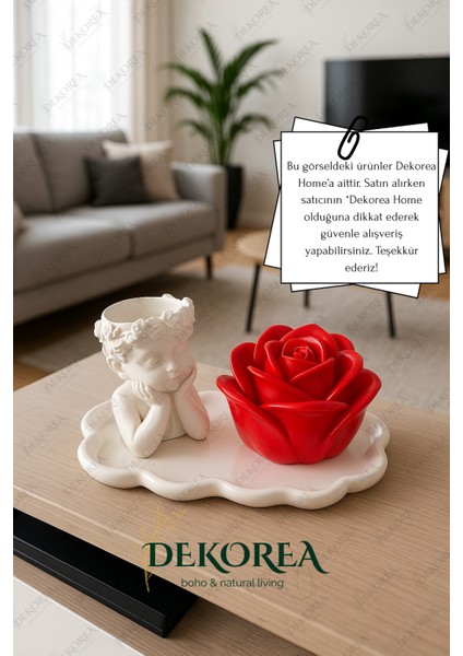 Rosecherub Dekoratif Melek & Gül Serisi – Şık Sunum Tepsisi ile Sofistike Dokunuş fiyatları