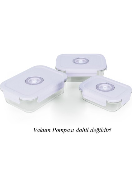 6 Parça Cam Vakumlu Saklama Kabı Seti