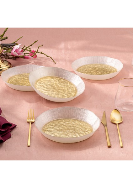 Golden 4 Parça Cam Dik Kase 21 cm