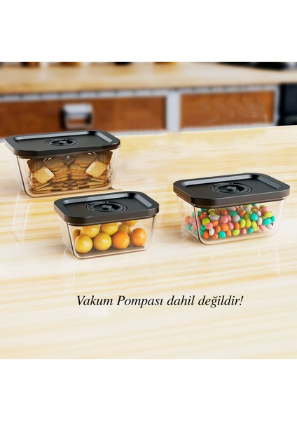 25 Parça Cam Vakumlu Saklama Kabı/ Vakumlu Poşet Seti