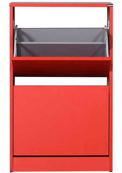Flat Duo 2 Katlı Ayakkabılık Dolabı - Kırmızı