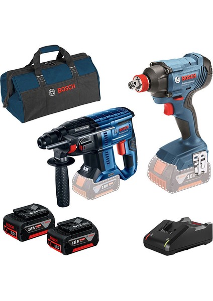 Gbh 180 + Gdx 180 + 2x Gba 18V 4.0AH Akü + Şarj Cihazı Set (0 615 990 M30)