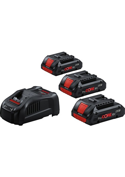 Procore Akü ve Şarj Cihazı Seti 3X4.0AH Gba 18V Akü + Gal 1880 Cv (0 615 990 N2G)