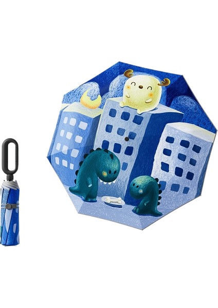 Halka Toka Sapı Karikatür Çocuk Şemsiyesi Güneşlik Ilkokul Öğrencileri Okula Özel Güneşli Yağmur Çift Kullanımlı Katlanır Otomatik Şemsiye (Yurt Dışından)