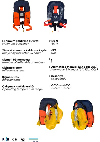 Ana Can Yeleği (Şişirilebilir; 150 N)