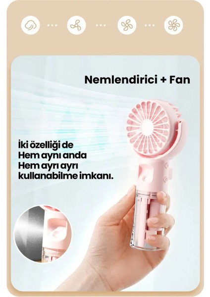 Hava Nemlendirici El Fanı, Kompakt Tasarım, Kolay Kullanım, Yüksek Serinlik