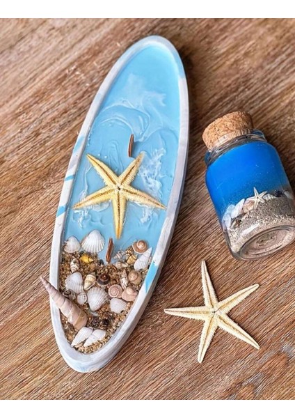 Okyanus Temalı Dekoratif Sandal Mum Okyanus Esintisi Kokulu Doğal Soya Mum