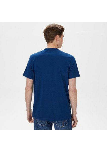 Erkek Mavi Standart Fit T-Shirt