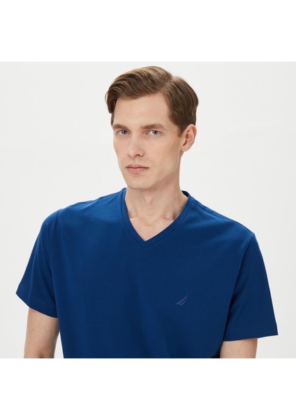 Erkek Mavi Standart Fit T-Shirt