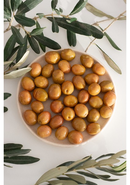 Doğal Ayvalık Çeşidi Kırma Yeşil Zeytin 400 gr Cam Kavanoz