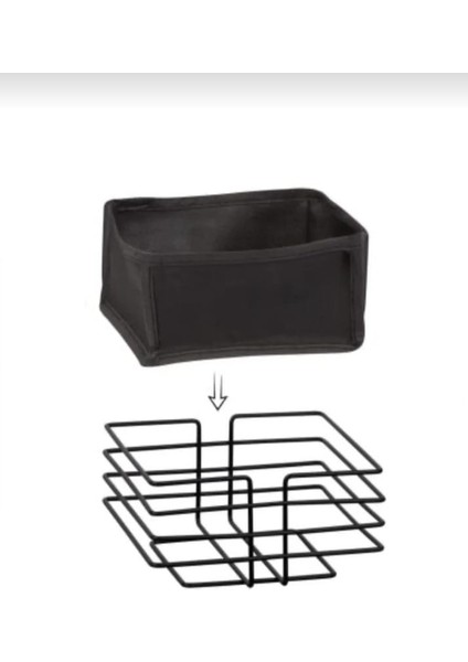 Servis Sunum Seti Nihale+Ekmeklik Paslanmaz Metal Mat Siyah 2'li Mutfak ve Sofra Seti