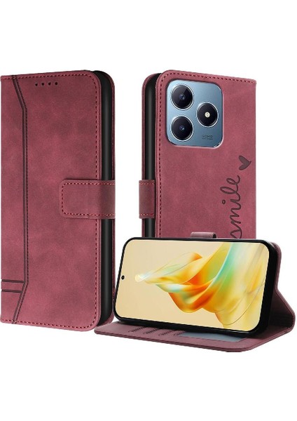 Realme C63 4g Klasik Tasarım Deri Cüzdan Manyetik Kapatma Flip Kılıf Kickstand Kart Tutucu Yuvası Darbeye Dayanıklı Koruyucu Kapak (Yurt Dışından) fırsatları