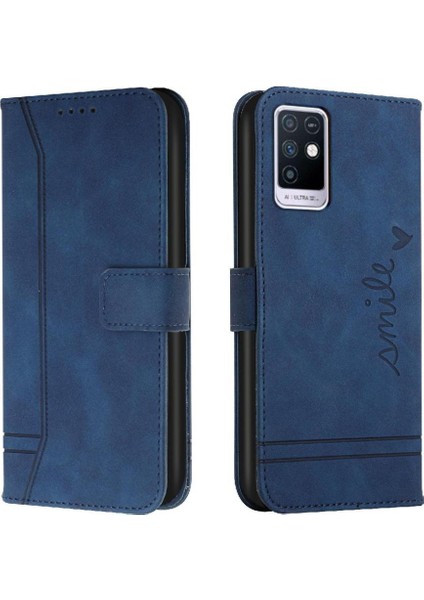 Infinix Note 10 Klasik Tasarım Deri Cüzdan Manyetik Kapatma Flip Kılıf Kickstand Kart Tutucu Yuvası Darbeye Dayanıklı Koruyucu Kapak (Yurt Dışından)