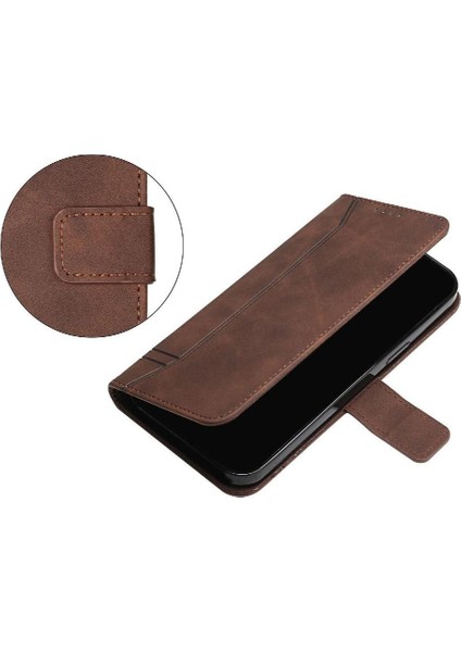 Infinix Note 10 Klasik Tasarım Deri Cüzdan Manyetik Kapatma Flip Kılıf Kickstand Kart Tutucu Yuvası Darbeye Dayanıklı Koruyucu Kapak (Yurt Dışından)