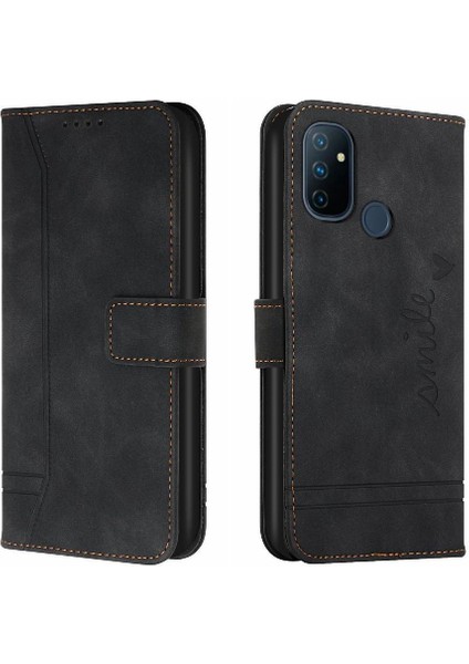 Oneplus Nord N100 Klasik Tasarım Deri Cüzdan Manyetik Kapatma Flip Kılıf Kickstand Kart Tutucu Yuvası Darbeye Dayanıklı Koruyucu Kapak (Yurt Dışından)