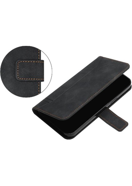 Oneplus Nord N100 Klasik Tasarım Deri Cüzdan Manyetik Kapatma Flip Kılıf Kickstand Kart Tutucu Yuvası Darbeye Dayanıklı Koruyucu Kapak (Yurt Dışından)