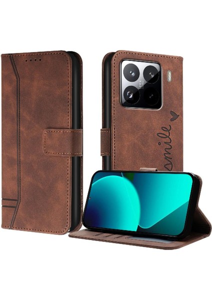Xiaomi 15 Pro Klasik Tasarım Deri Cüzdan Manyetik Kapatma Flip Kılıf Kickstand Kart Tutucu Yuvası Darbeye Dayanıklı Koruyucu Kapak (Yurt Dışından)